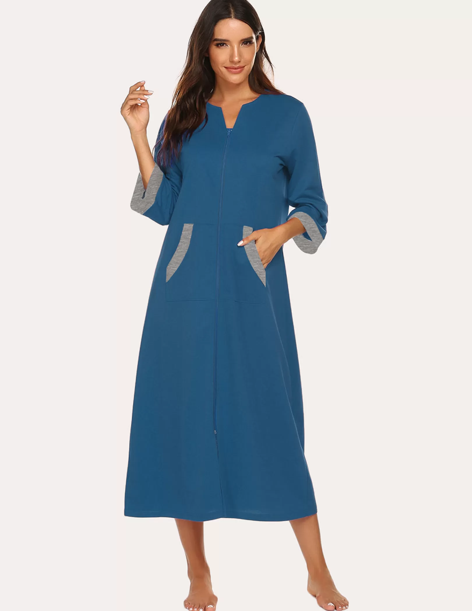 WOMEN Ekouaer 3/4 Sleeves Long Robe