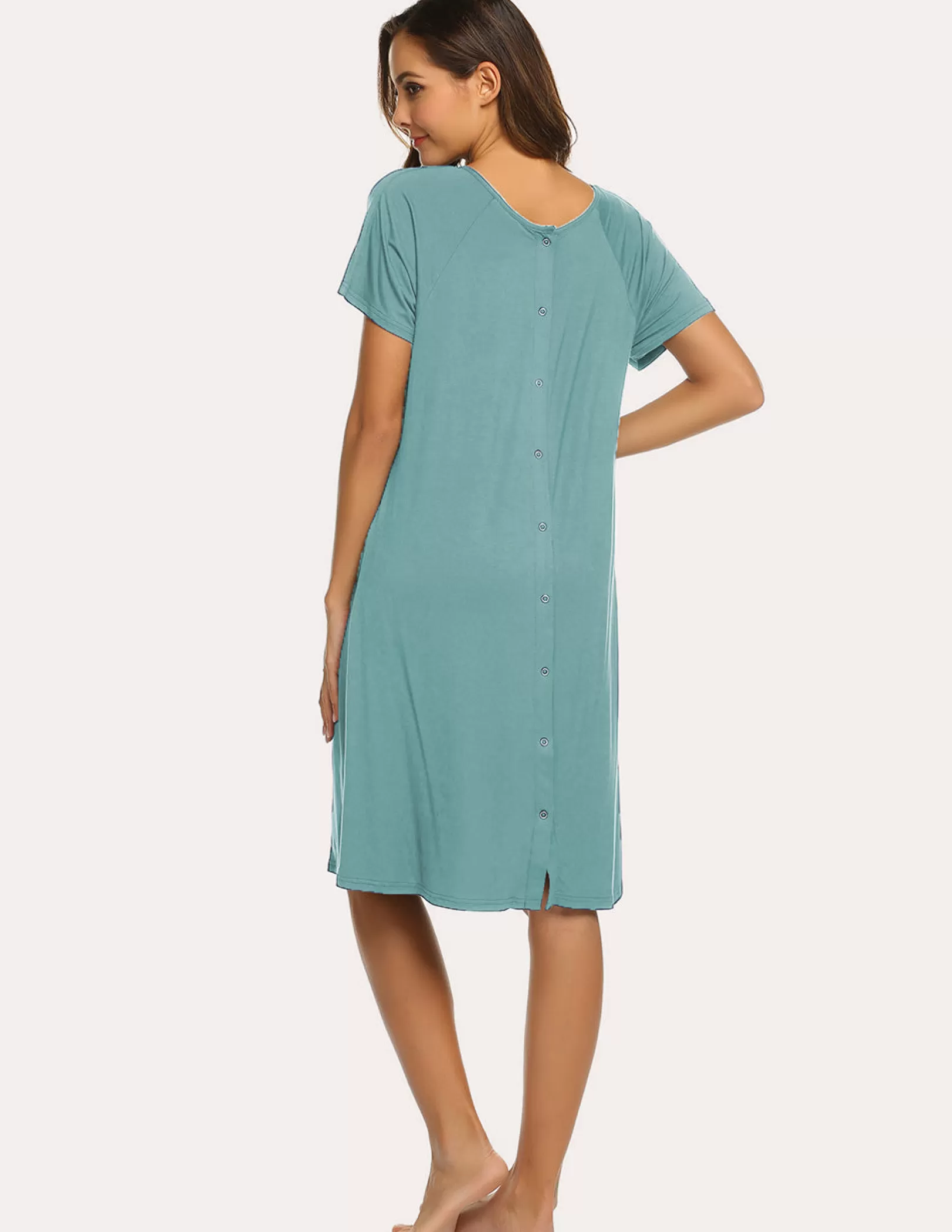 WOMEN Ekouaer Breastfeeding Maternity Nightdress