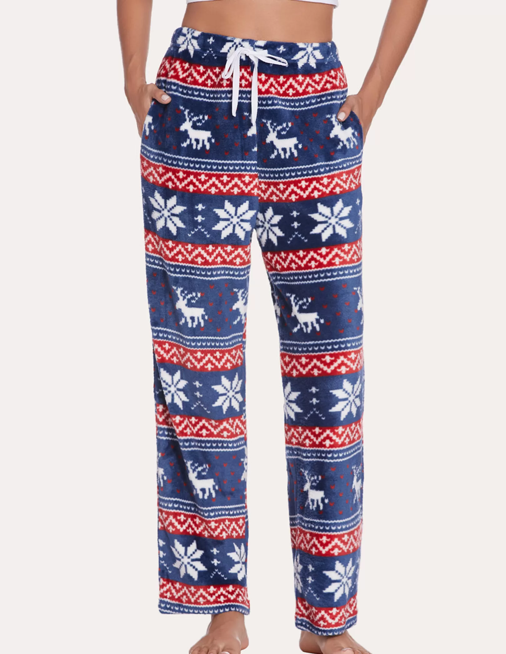 WOMEN Ekouaer Comfy Warm Polar Fleece Pajama Pant