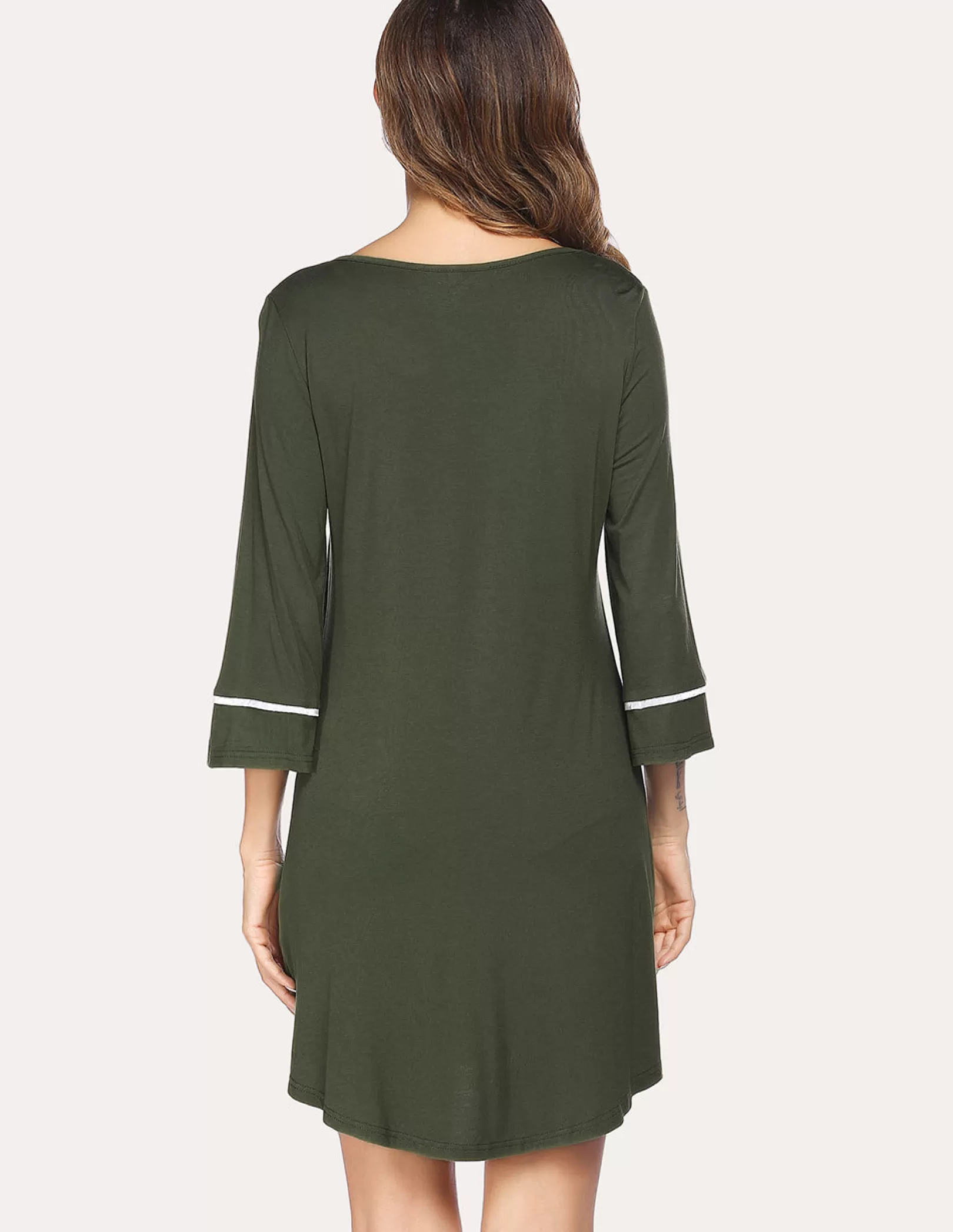 WOMEN Ekouaer Cool Bell Sleeve Sleep Dress