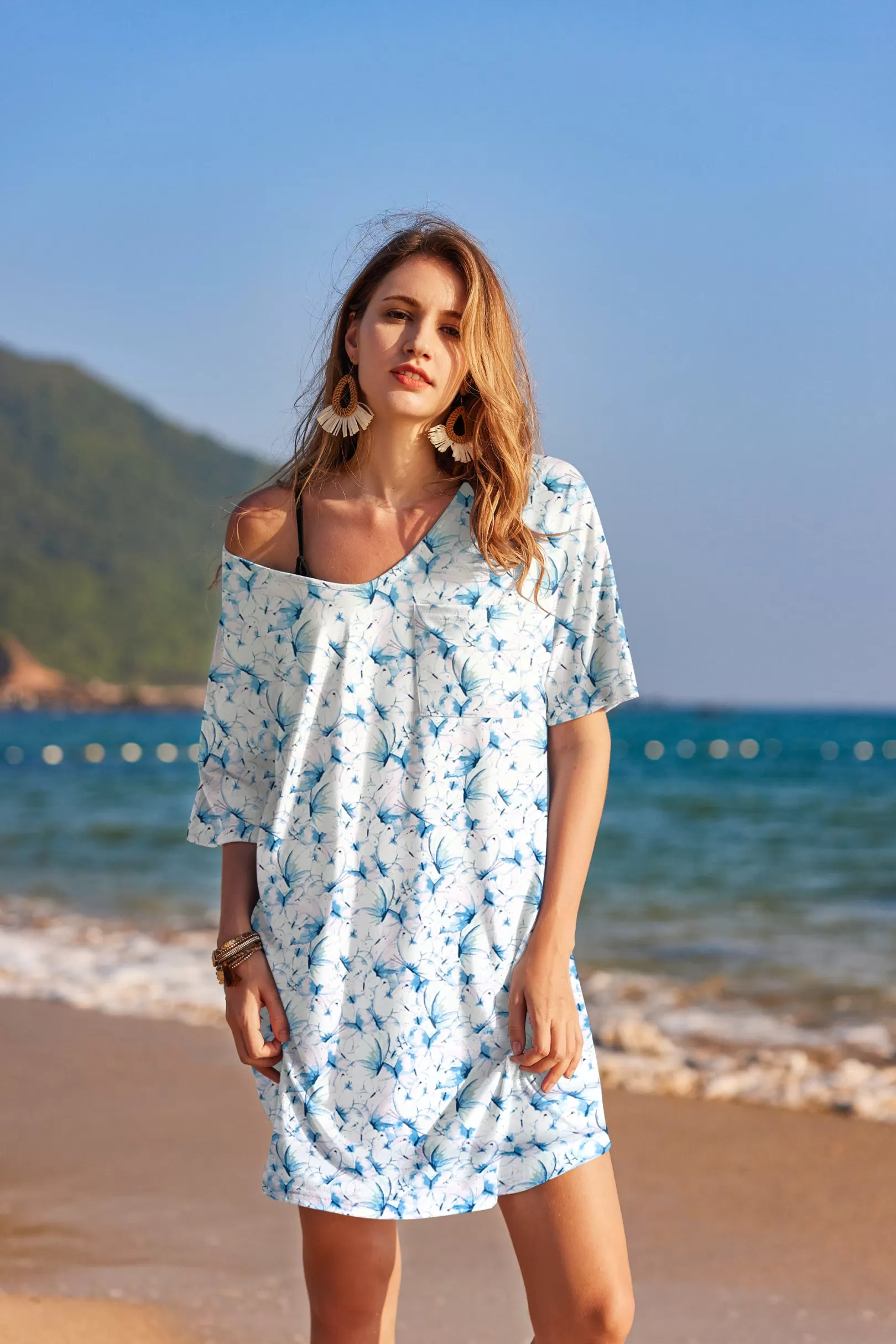 WOMEN Ekouaer Cotton V-Neck Nightgown