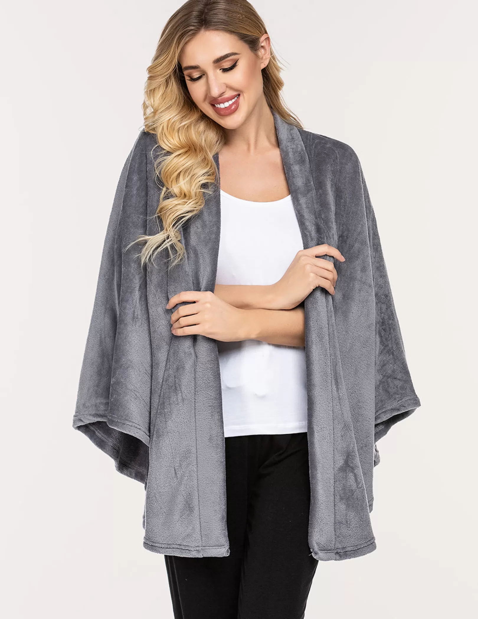 WOMEN Ekouaer Flannel Shawl Ponchos