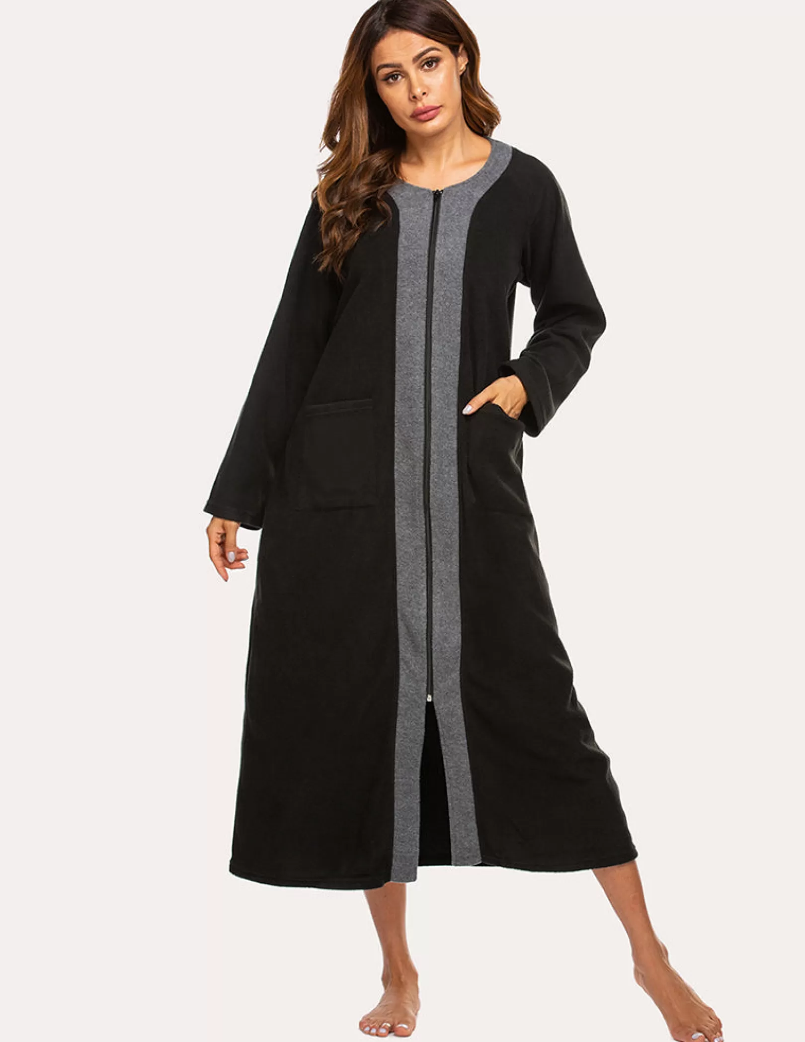 WOMEN Ekouaer Fleece Zip Robe