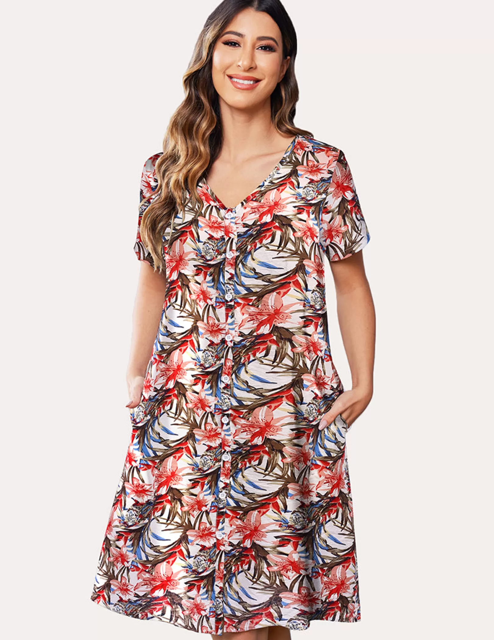 WOMEN Ekouaer Floral Nightdress