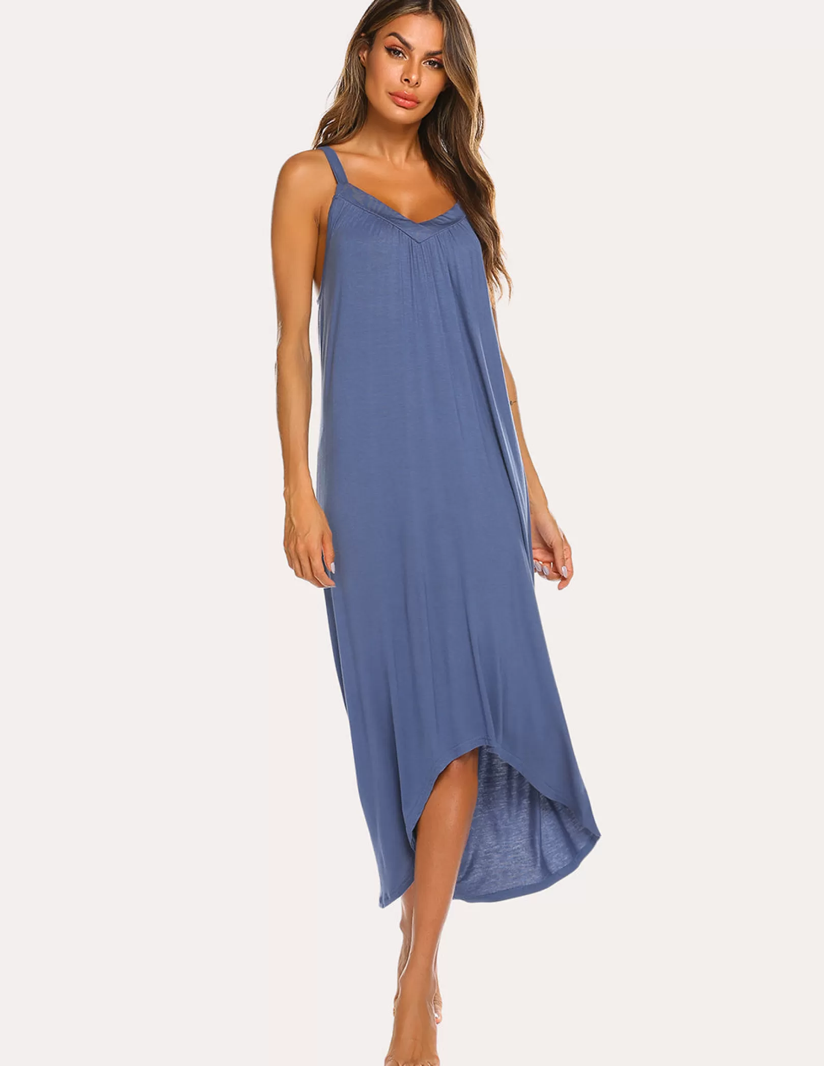 WOMEN Ekouaer Irregular Hem Full Slip Night Dress