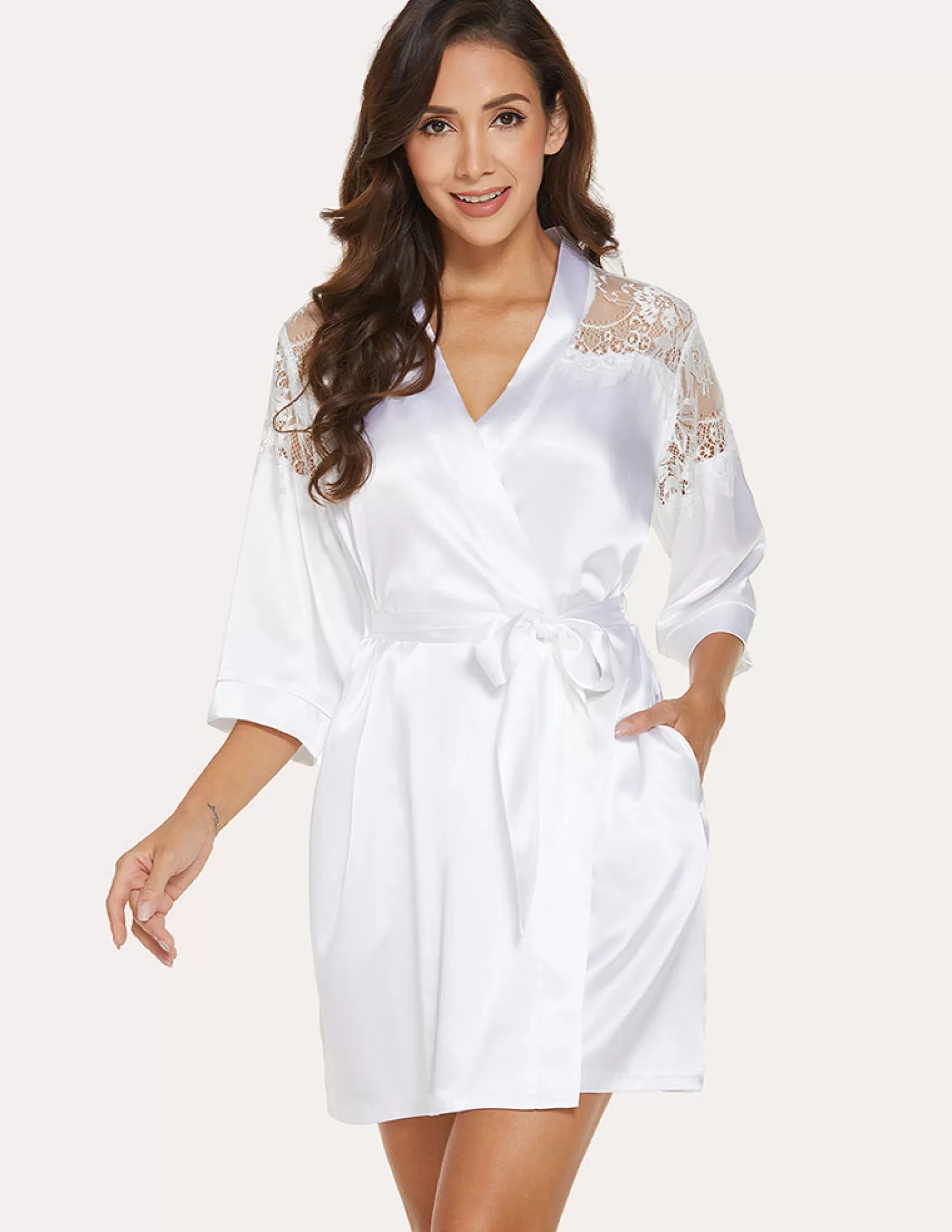 WOMEN Ekouaer Lace Kimono Robe