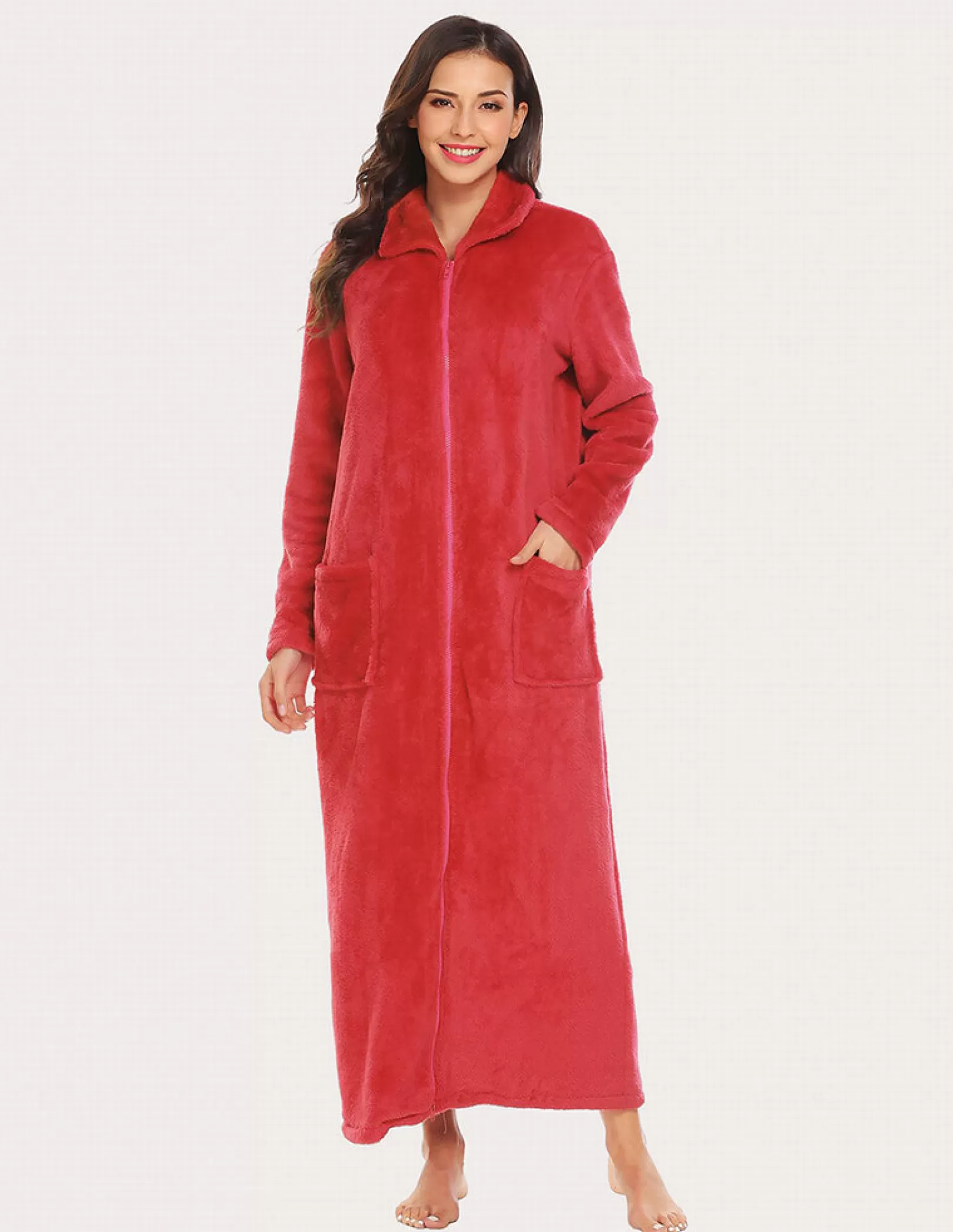 WOMEN Ekouaer Long Warm Fleece Robe