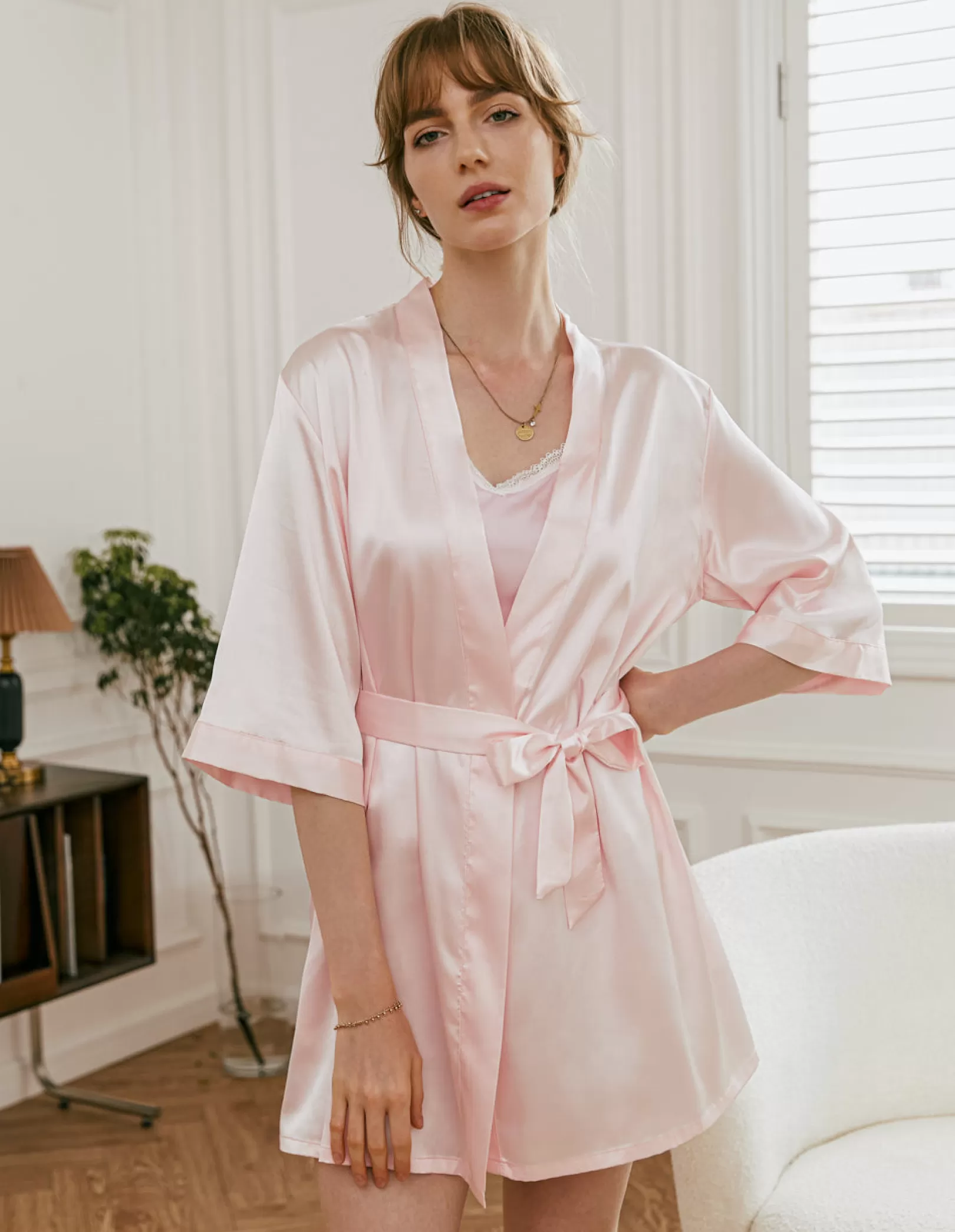 WOMEN Ekouaer Luxurious Satin Night Robe