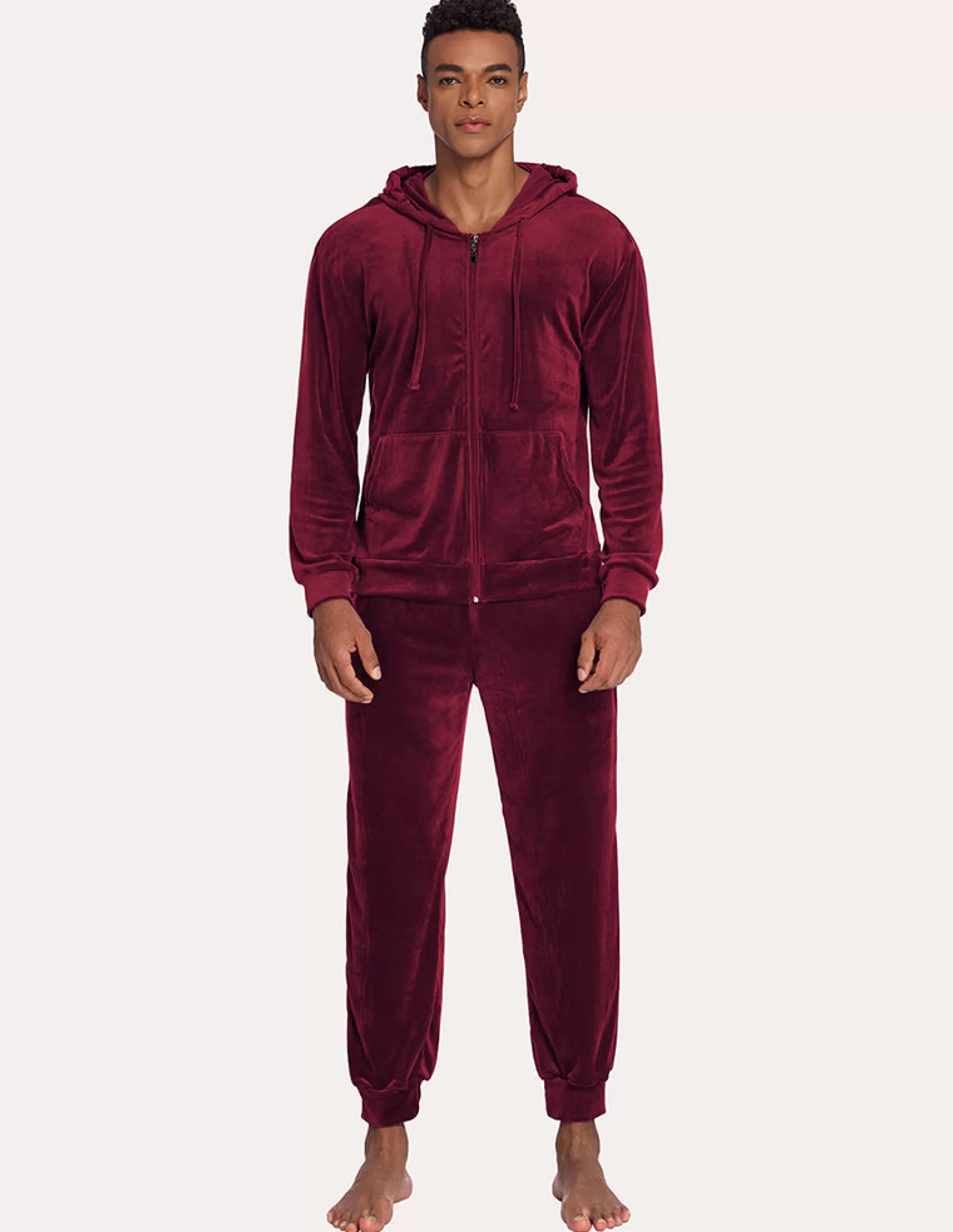 Men Ekouaer Men Velvet Tracksuit Set