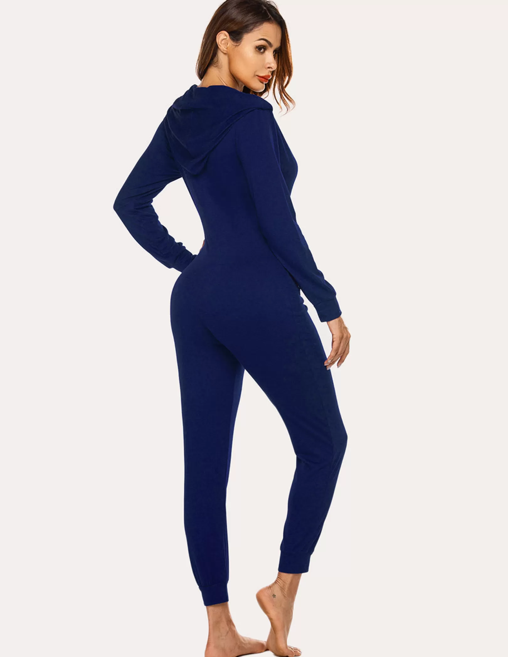 WOMEN Ekouaer Onesies Zip Up One Piece Pajamas