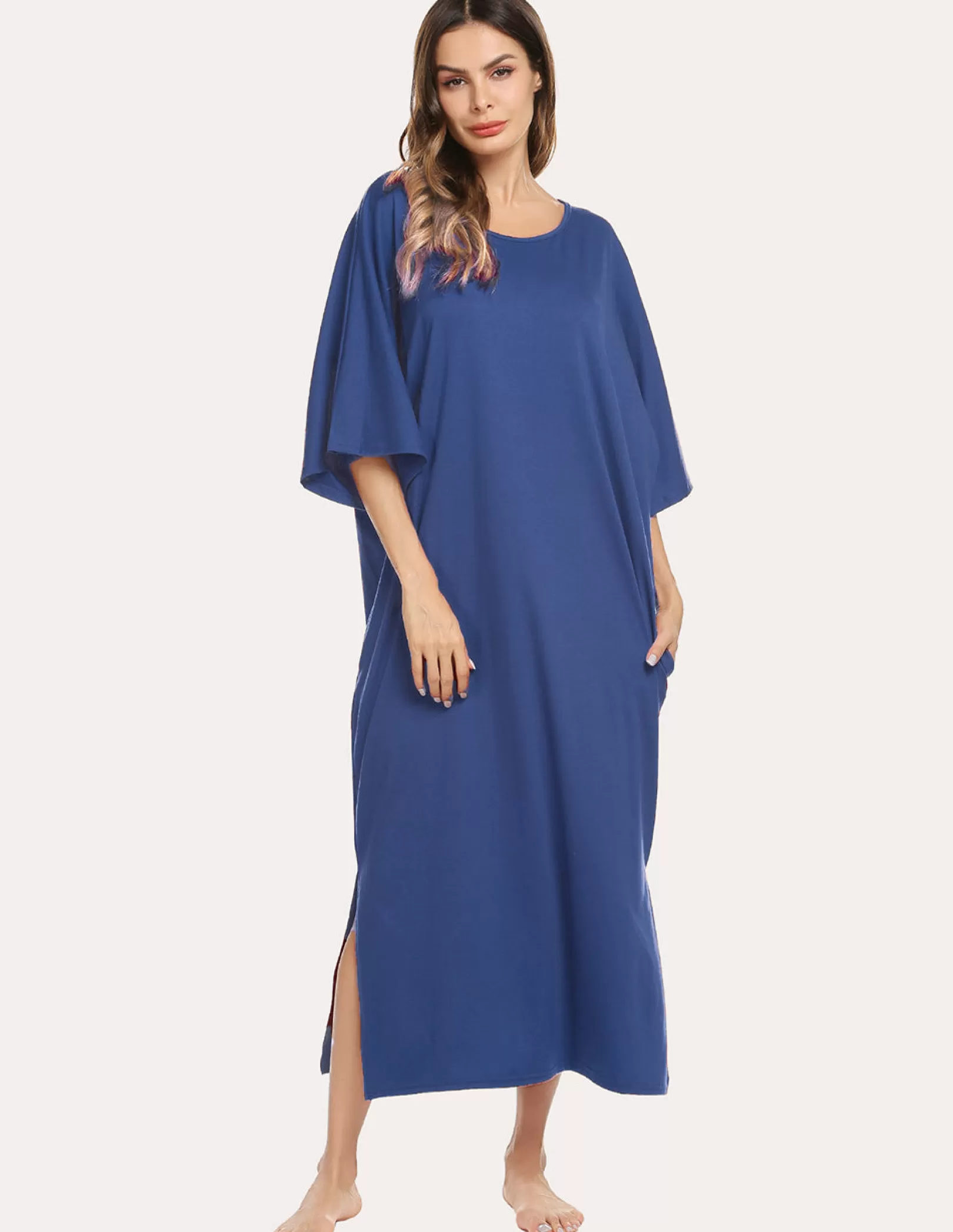 WOMEN Ekouaer Oversized Split Hem Nightdress