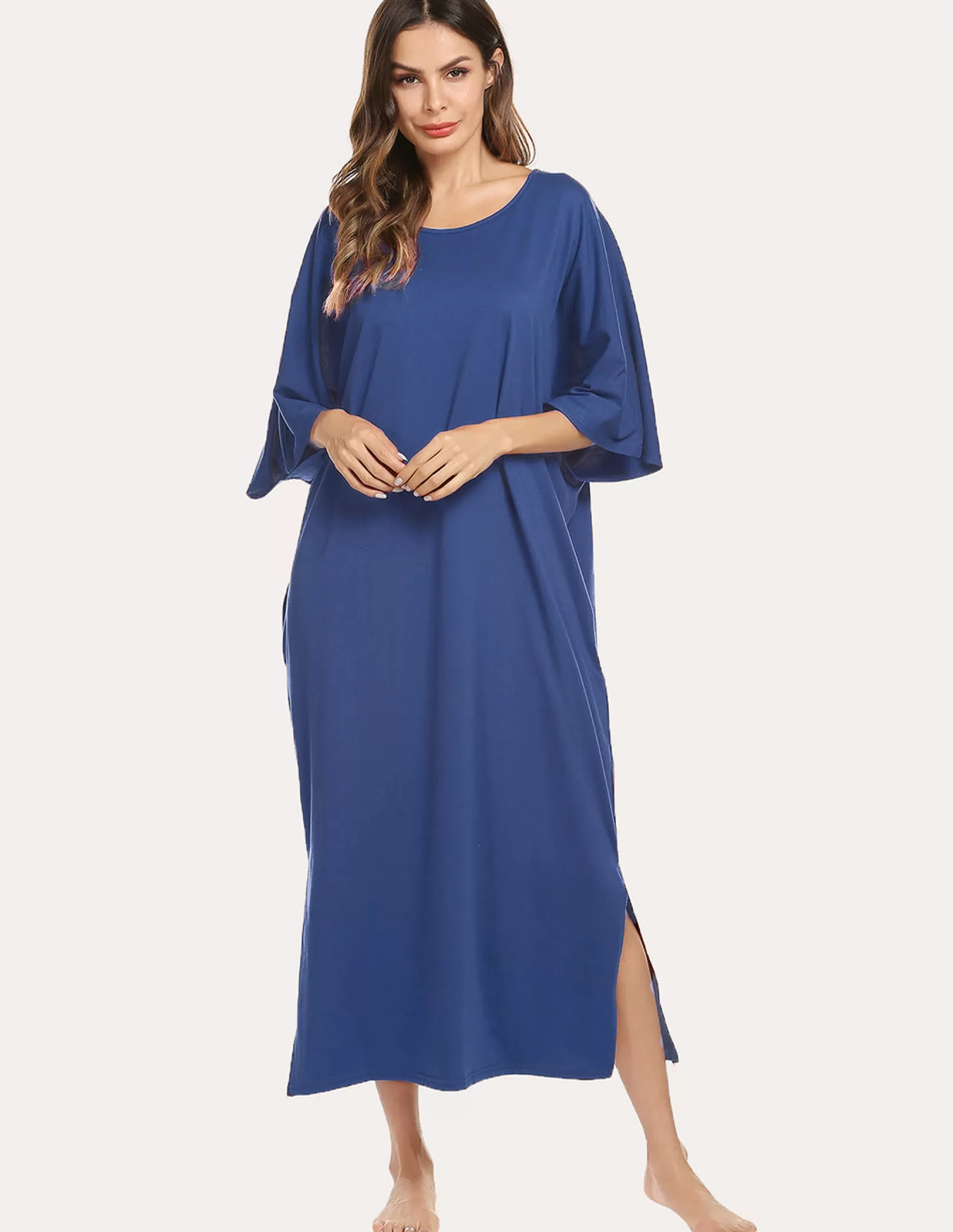 WOMEN Ekouaer Oversized Split Hem Nightdress