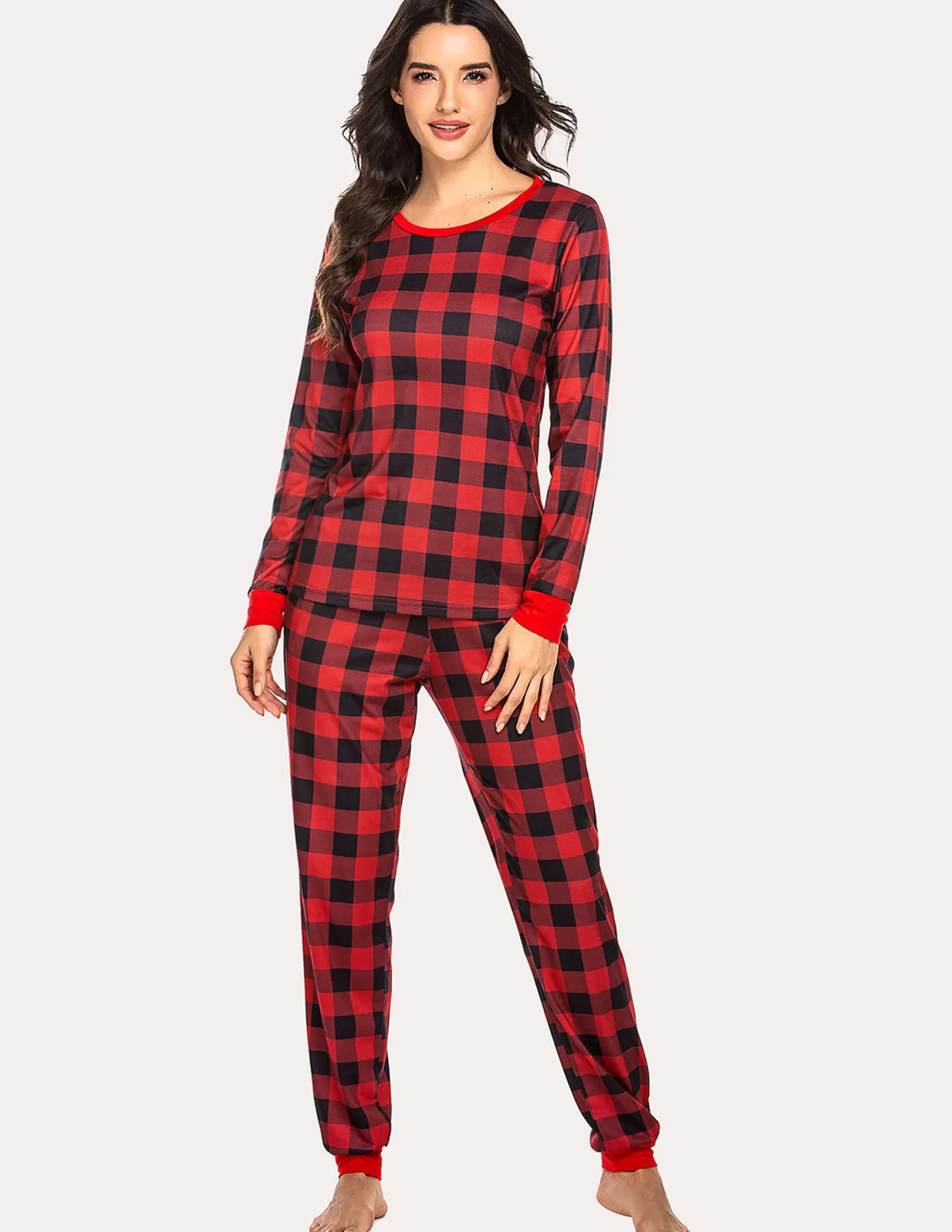 WOMEN Ekouaer Plaids Pajamas Set