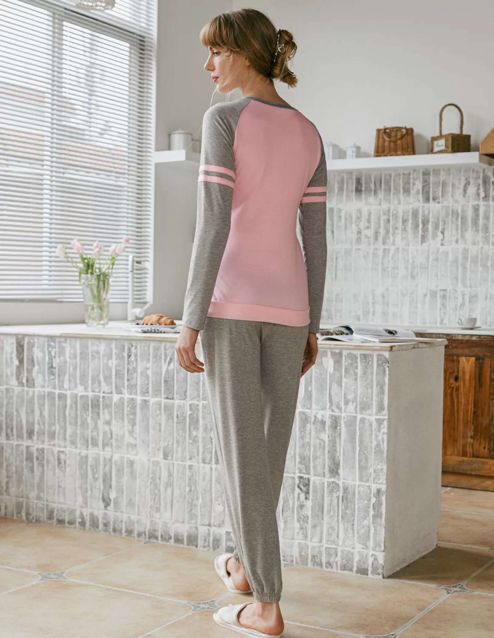 WOMEN Ekouaer Raglan Sleeve Pajamas Set