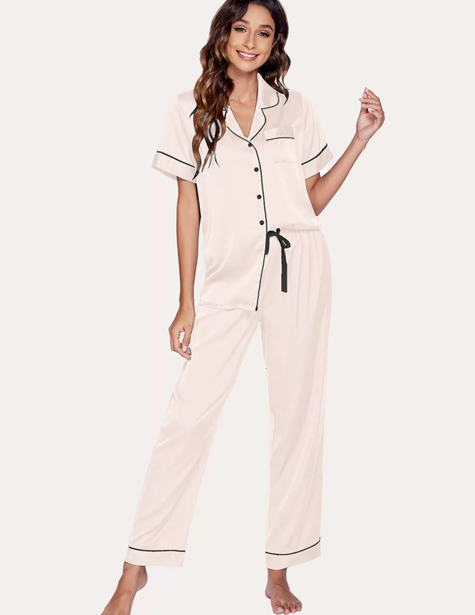 WOMEN Ekouaer Satin 3 Piece Pajama Set