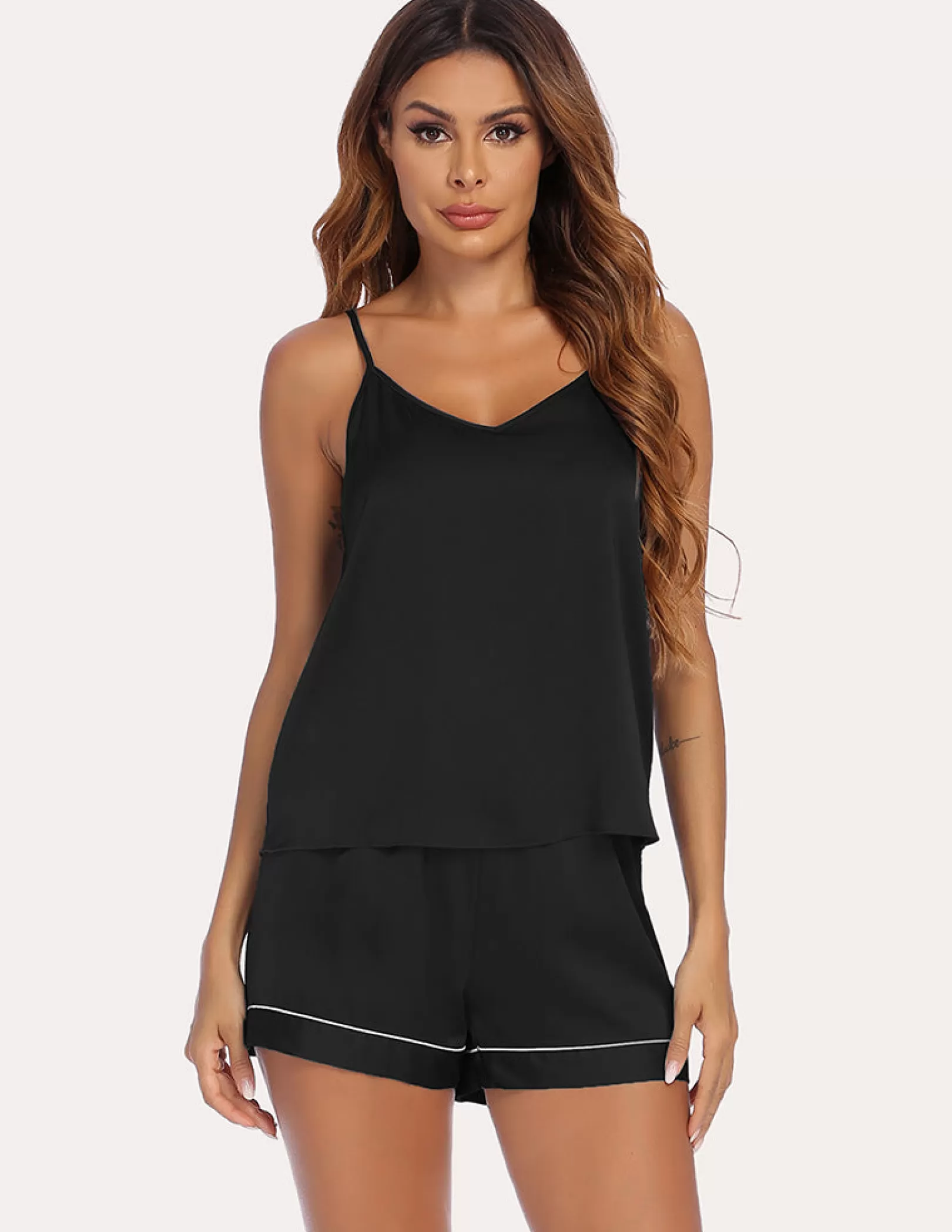 WOMEN Ekouaer Satin Cami With Shirt And Shorts