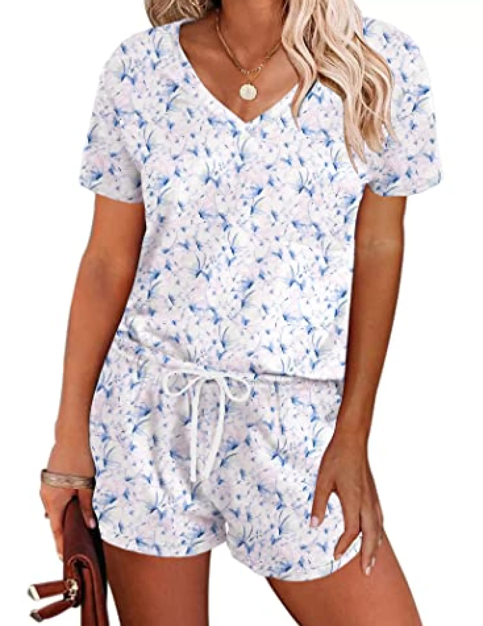 WOMEN Ekouaer Short Sleeve Lounge Pajamas Sets