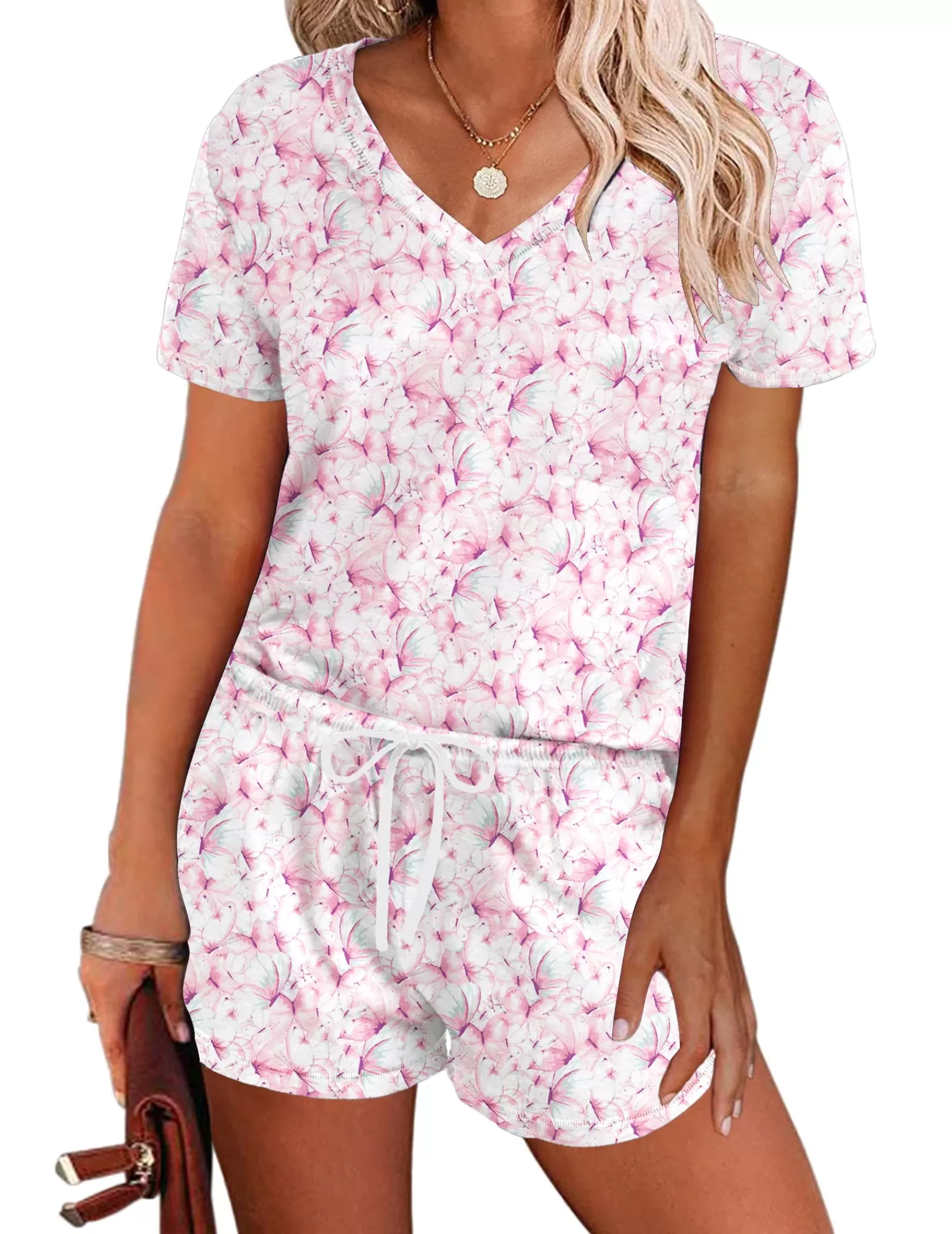 WOMEN Ekouaer Short Sleeve Lounge Pajamas Sets