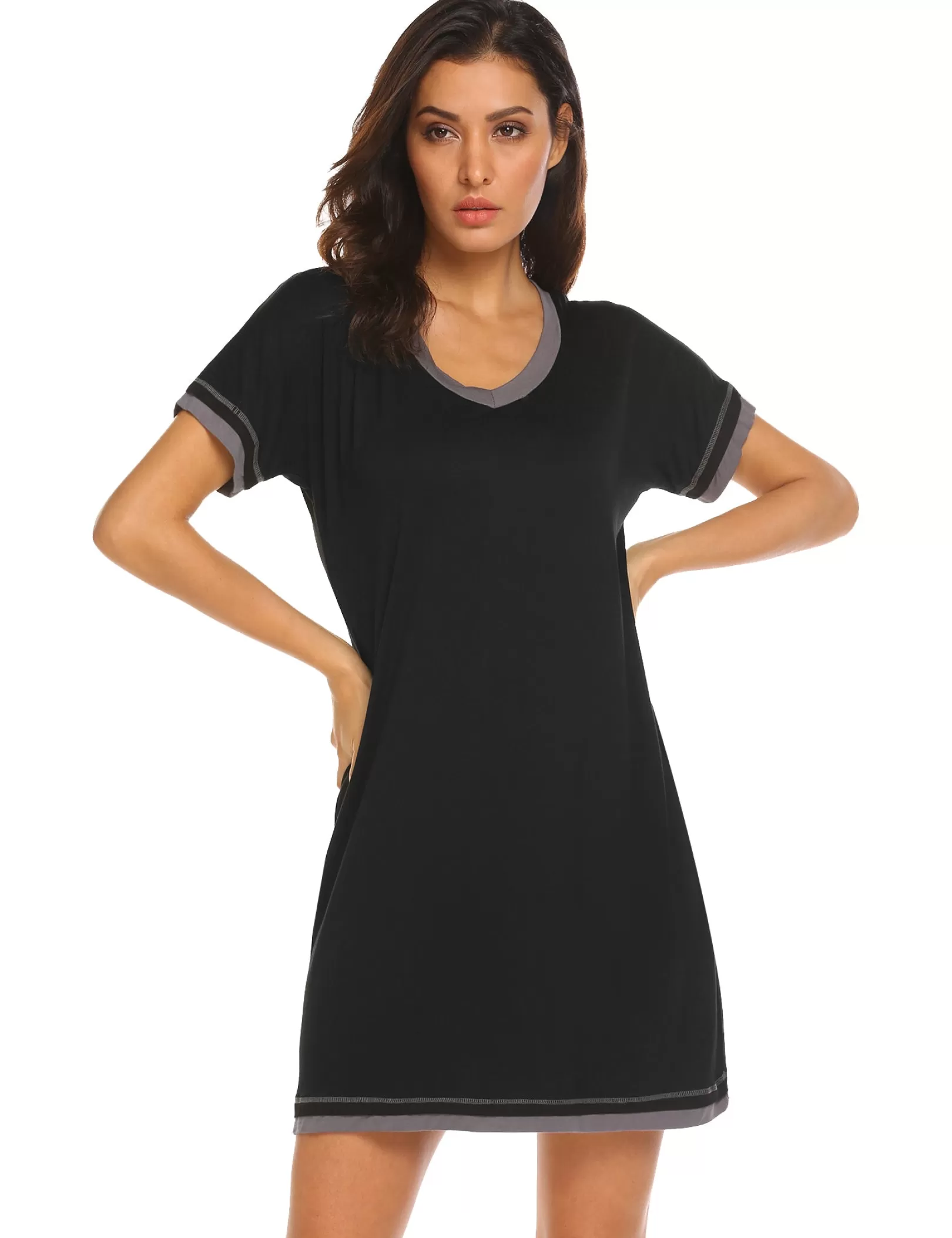 WOMEN Ekouaer Short Sleeve V Neck Nightgowns