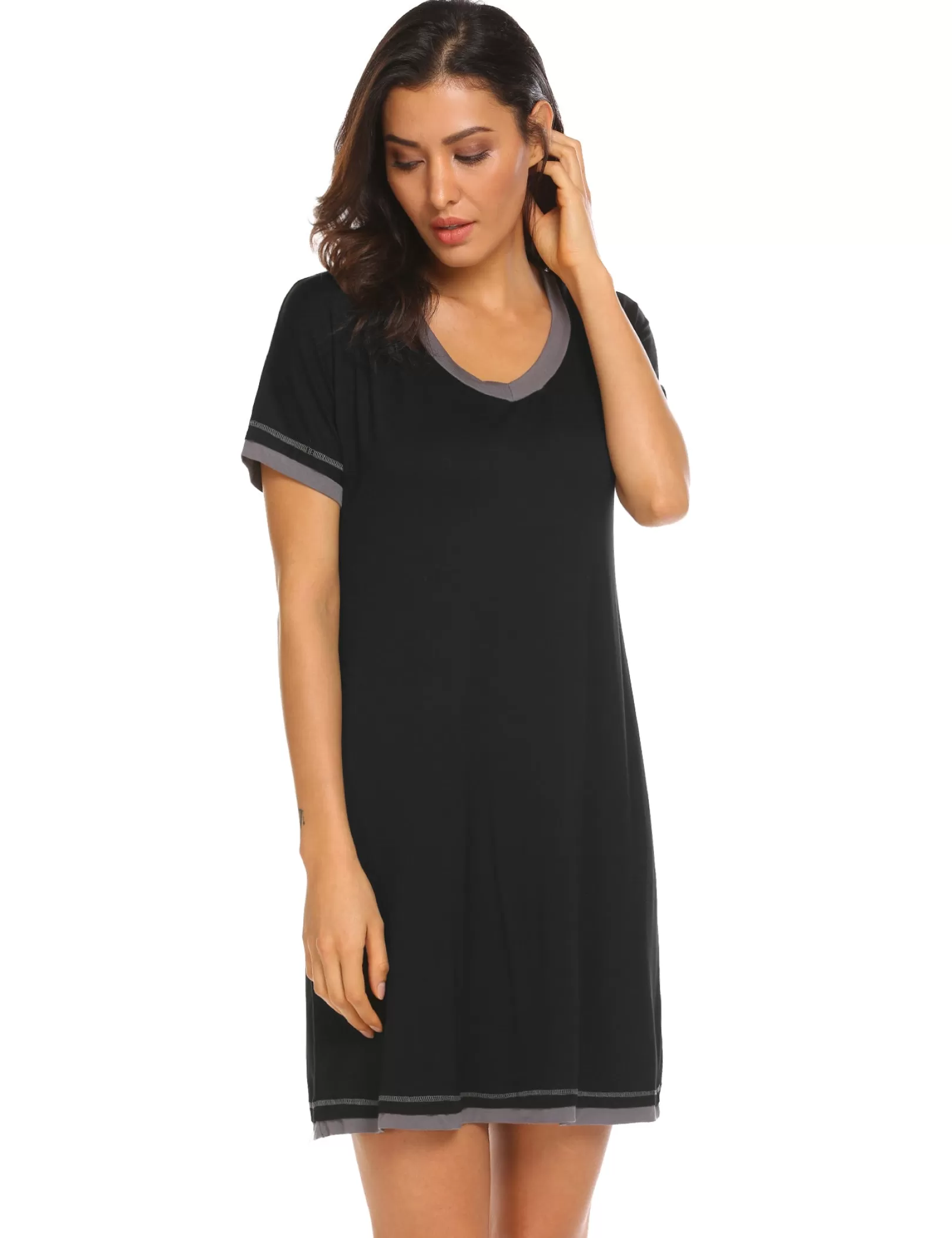 WOMEN Ekouaer Short Sleeve V Neck Nightgowns