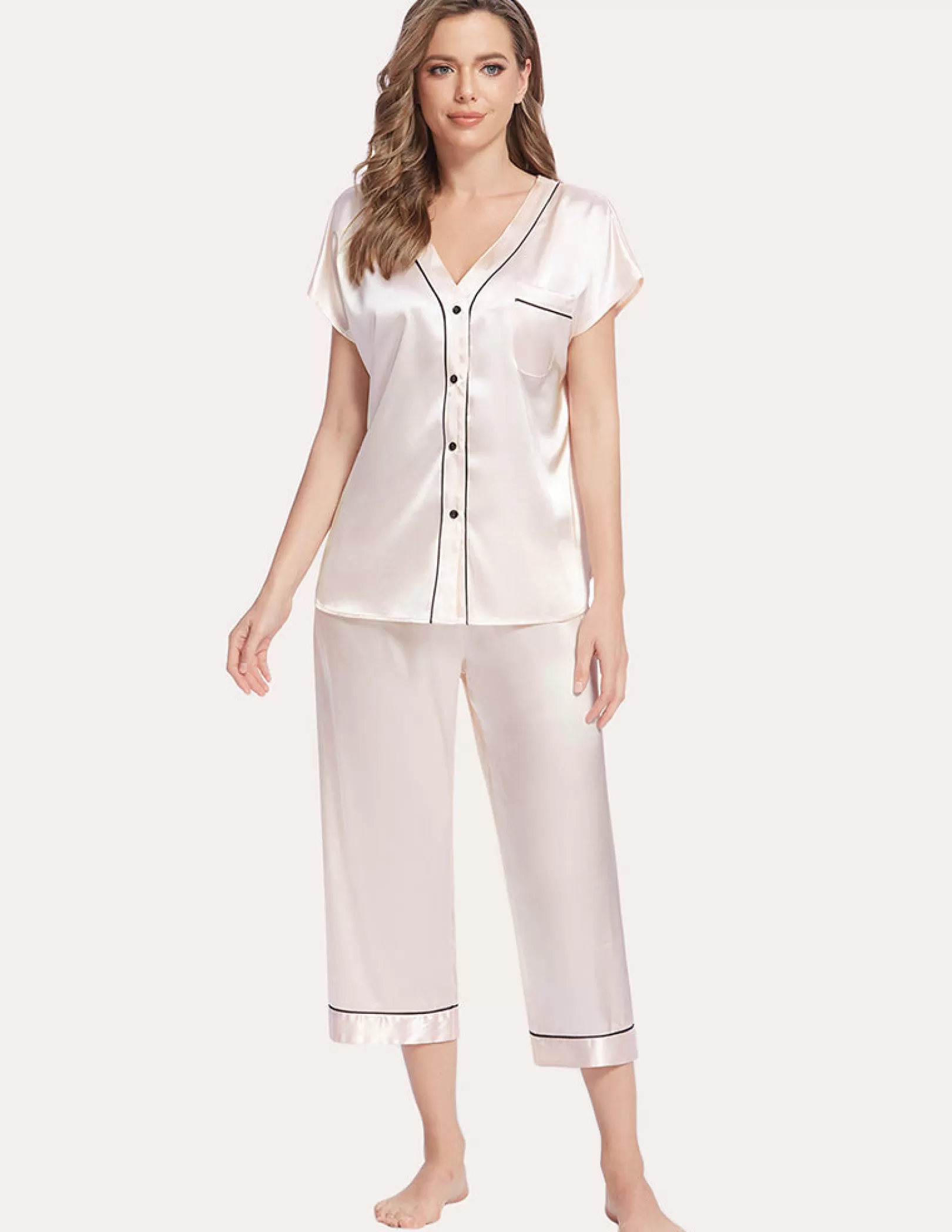 WOMEN Ekouaer Silk Satin Pajamas Set