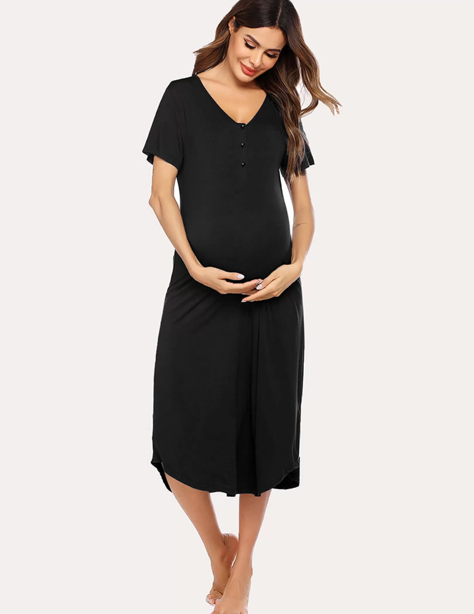 WOMEN Ekouaer Soft Breast-Feeding Nightdress