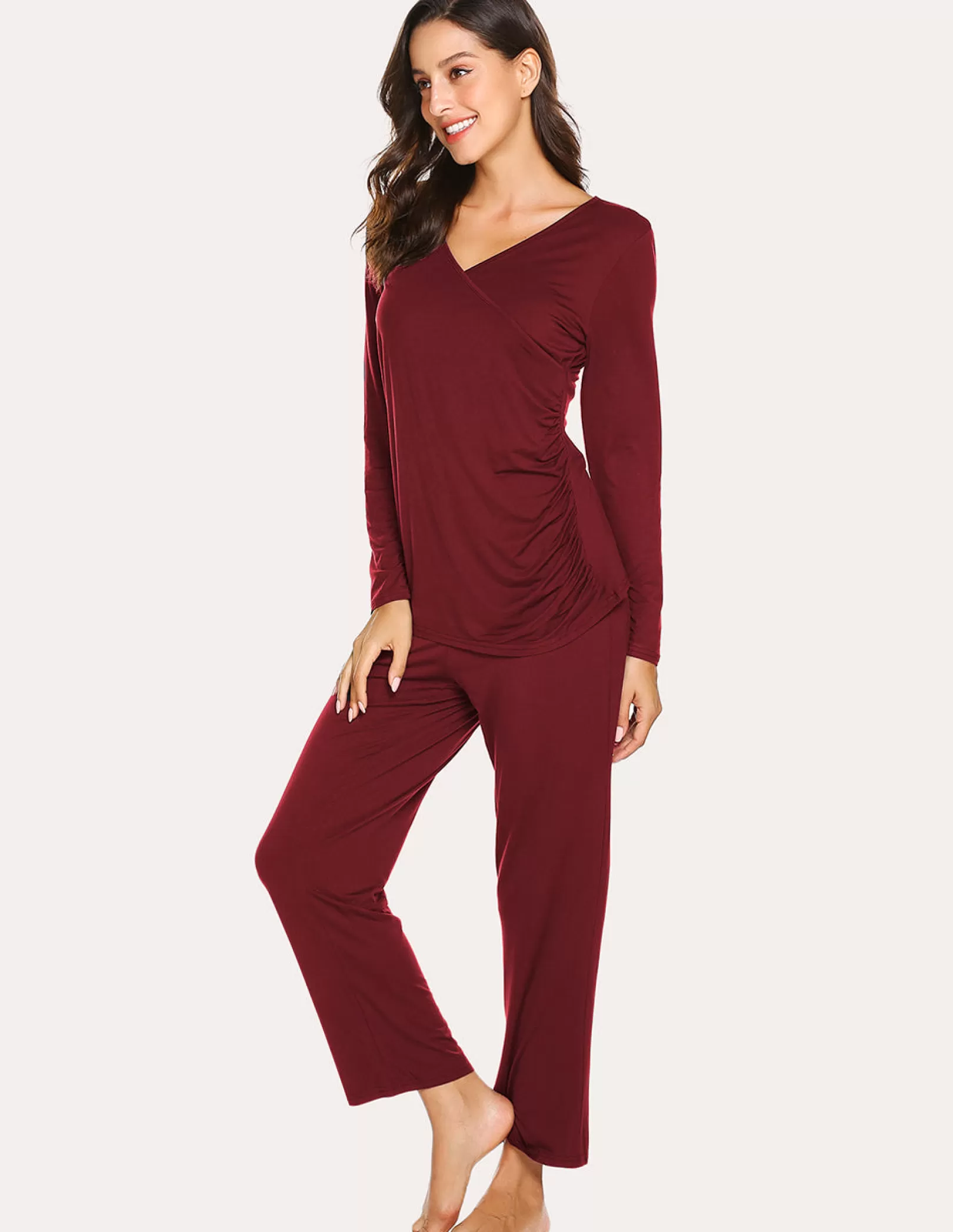 WOMEN Ekouaer Soft Pregnancy Nursing Pajamas Set