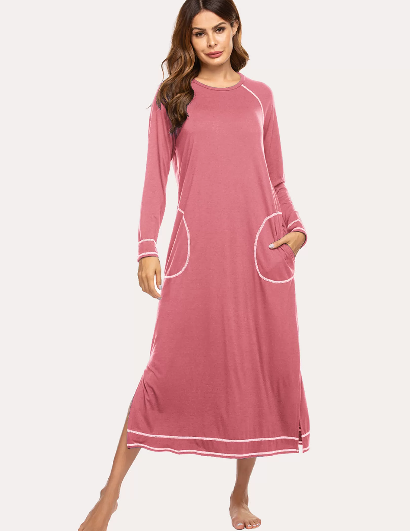 WOMEN Ekouaer Ultra-Soft Nightdress With Pocket