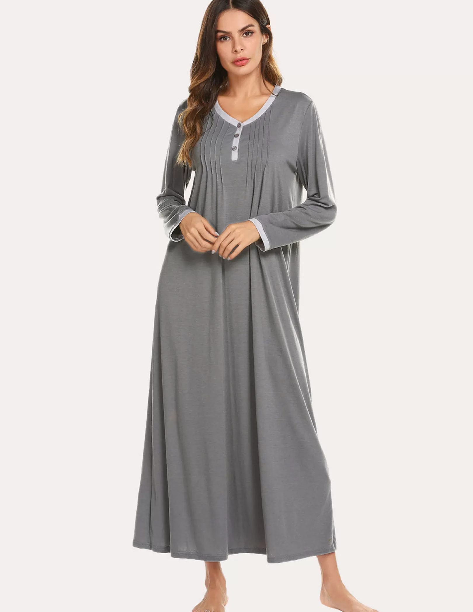 WOMEN Ekouaer Women Front Pleated Nightgown